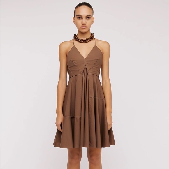 Scanlan Theodore Dresses & Skirts - Scanlan Theodore Cocoa Parachute Shoestring Mini Dress Size US 4